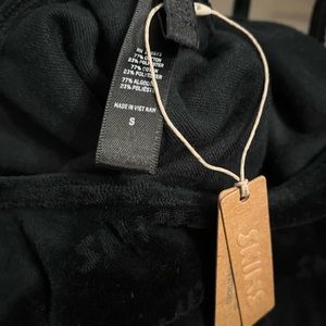 Skims Logo Velour Slip Dress  - Onyx - Small